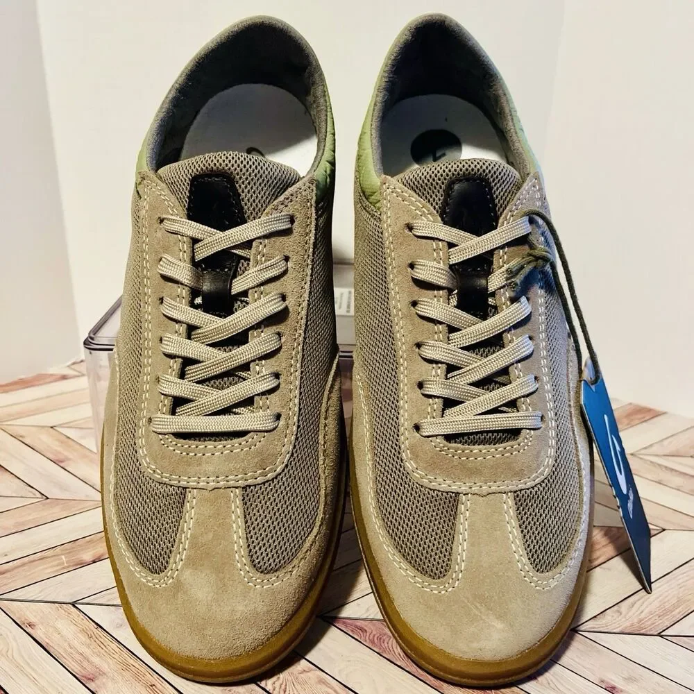 Olukai Punini Men’s 7 M‎ Sneakers Clay Lemon Grass Mesh Suede Drop in Heel Tan